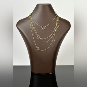 Two 14k continuous gold chain necklaces